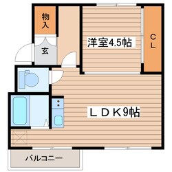 ビレッジハウス手稲１号棟の物件間取画像